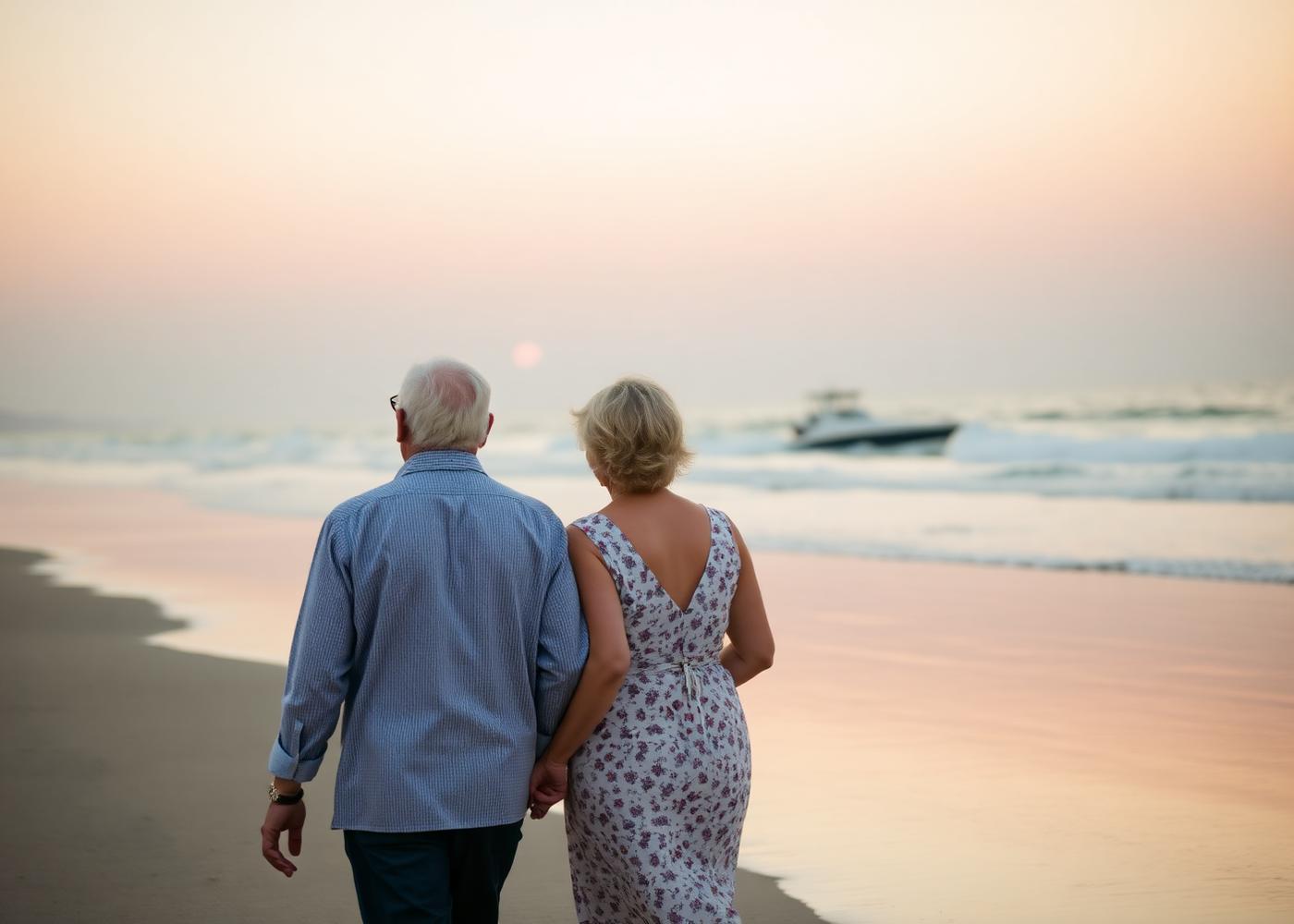 LA couple on the beach planning retirement and life insurance